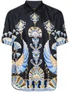 Camilla Oversized Button Through Ss Shirt Under Scarab Skies In Black