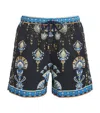 Camilla Mid Length Boardshort Under Scarab Skies In Black