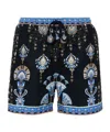 Camilla Mid Length Boardshort Under Scarab Skies In Black