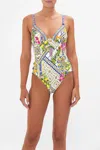 Camilla Underwire One Piece With Button Details Amalfi Amore In Multi