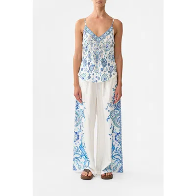 Camilla V-neck Bias Cami Isnik Lullaby In Multi