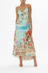 Camilla V Neck Bias Slip Dress With Back Frill The Jewellery Museum