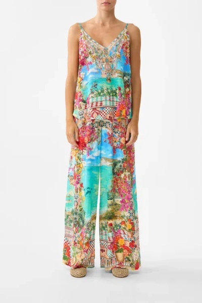 Camilla V Neck Cami In Blue