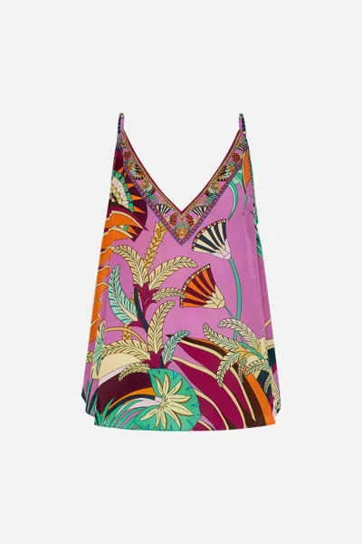 Camilla V Neck Cami Giza Goddess In Pink