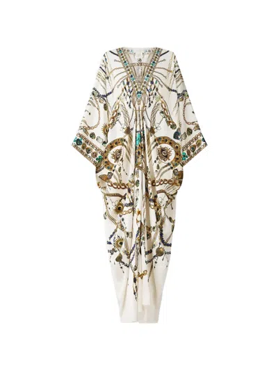 Camilla V-neck Chain-print Maxi Dress In Multi