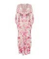 Camilla The Botanical Novella Gathered Waist Kaftan In Pink