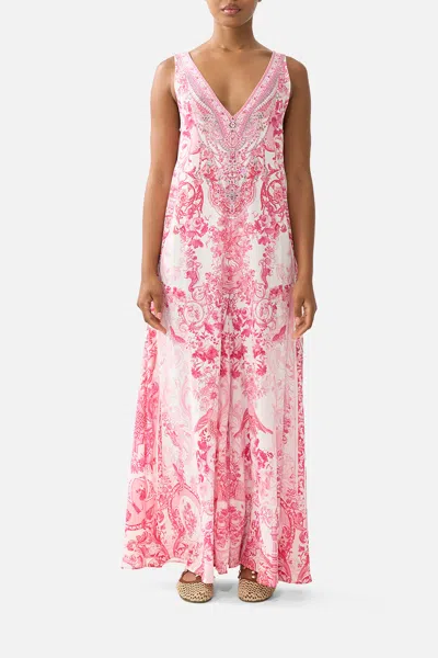 Camilla V Neck Flared Jumpsuit Livin La Vida Rosa In White