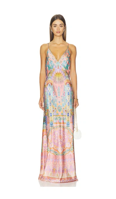 Camilla V Neck Full Length Bias Slip Dress