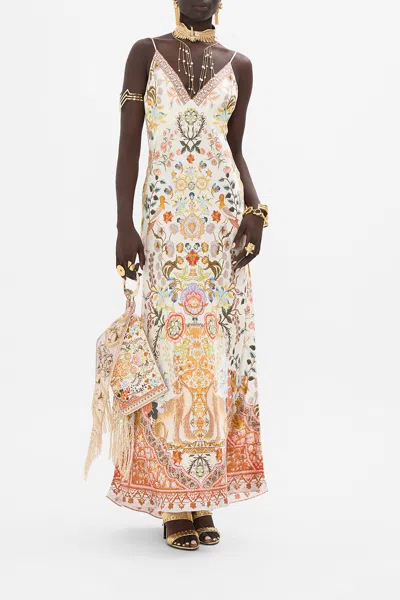 Camilla V Neck Long Bias Slip Dress With Train In Honour Of Heirlooms