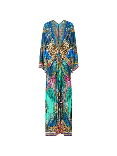 Camilla V-neck Maxi Dress In Blue