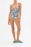 Camilla V Neck One Piece With Multicolour Stitching Oasis Oracle