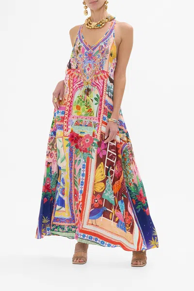Camilla V Neck Racerback Dress Roeqiyas Realm In Multi