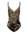 Camilla V-neck Steel Ring One-piece Swimsuit In Black