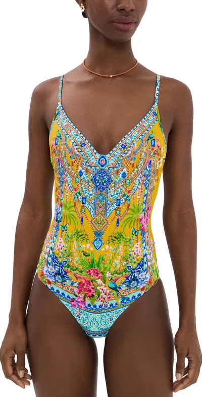 Camilla V Neck Underwire One Piece With Scoop Back Sultanahmet Summer In Multi