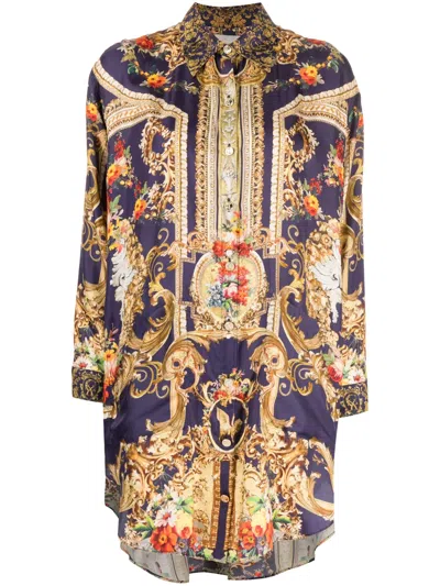 Camilla Venice Vignette-print Silk Shirt In Multicolour