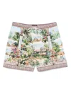 Camilla Views Of The Valley-print Swim Shorts In Green