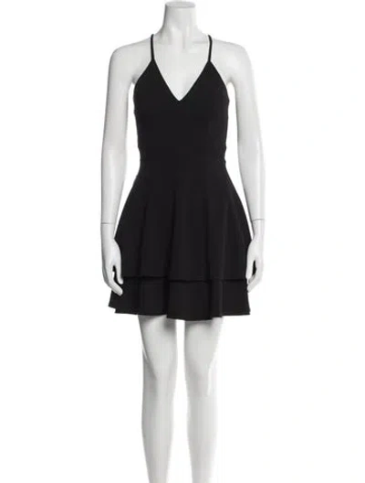 Pre-owned Camilla V-neck Mini Dress In Black