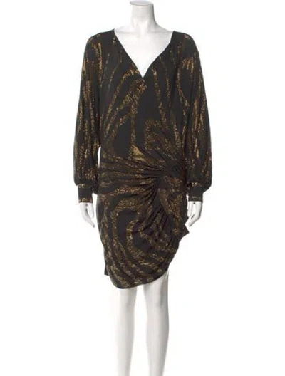 Pre-owned Camilla V-neck Mini Dress W/ Tags In Black