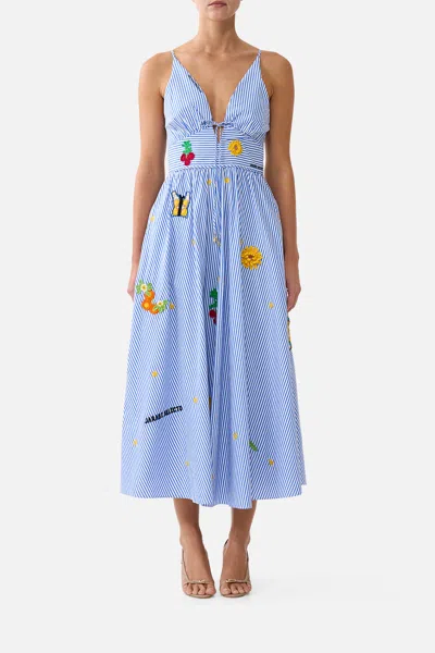 Camilla Waistband Dress With Tie Detail Magic Of The Mercado In Blue