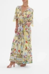 Camilla Waisted Dress With Hem Ruffle Flor Fantastica In Flor Fantastica