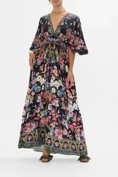 Camilla Waisted Dress With Hem Ruffle Midnight In Monserrate