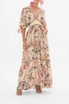 Camilla Waisted Dress With Hem Ruffle Rose Garden Revolution