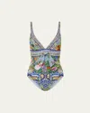 Camilla Wall To Wall Tie Tri One-piece Swimsuit In Wall To Wall Wonders