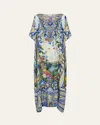 Camilla Wall To Wall Wonders Silk Maxi Kaftan Dress In Wall To Wall Wonders