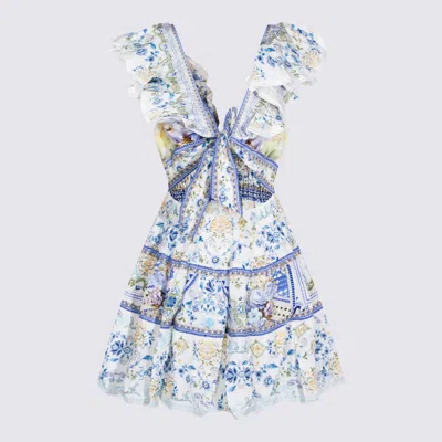Camilla Tiered Short Dress With Neck Frill My Homespun Heart In Blue
