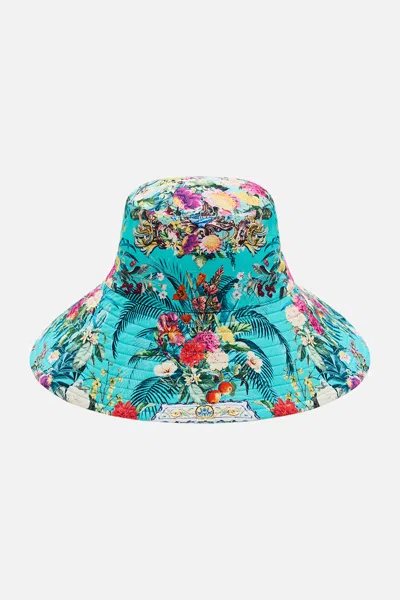 Camilla Wide Brim Bucket Hat Gardens Of Queluz In Blue