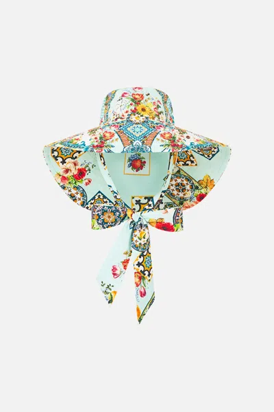 Camilla Wide Brim Bucket Hat With Tie Magic Of The Mercado In Yellow