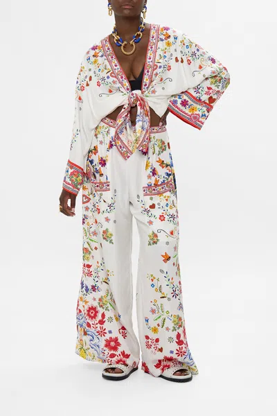 Camilla Wide Leg Trouser With Front Pockets Faith In White