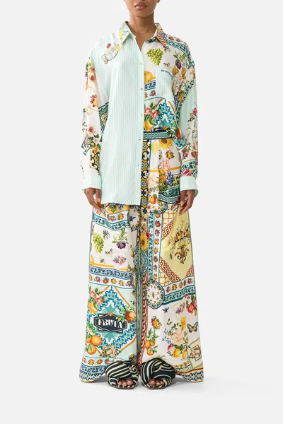 Camilla Wide Leg Trouser With Front Pockets Magic Of The Mercado In Multi