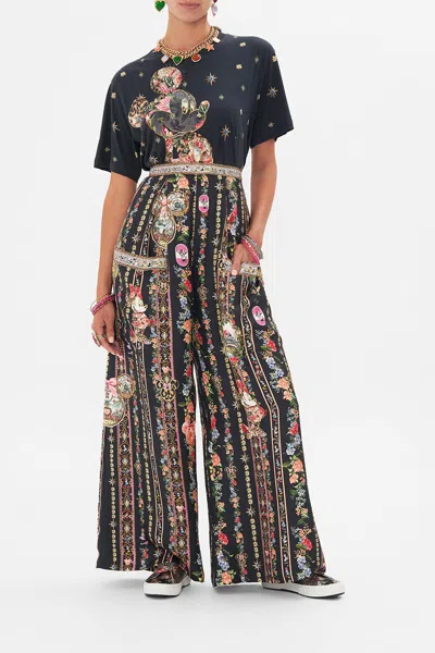 Camilla Wide Leg Trouser With Front Pockets Midnight At Minnies In Black