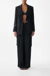 Camilla Wide Leg Utility Pants Solid Black In Black