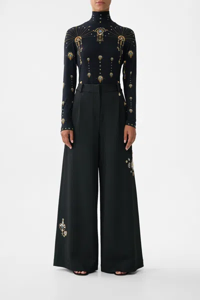 Camilla Wide Leg Waisted Pant Amulets And Alchemy In Black