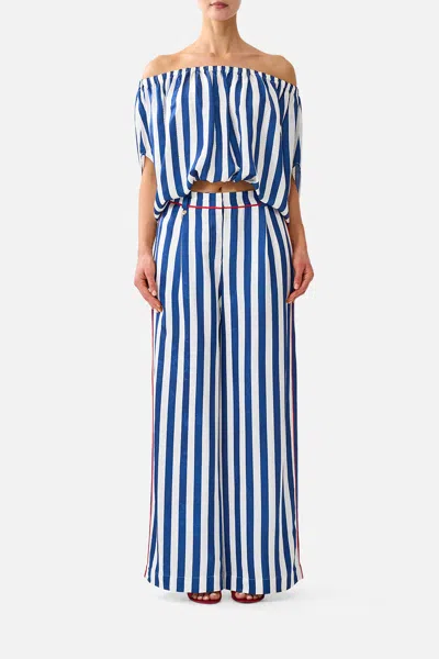 Camilla Wide Leg Waisted Pant Sweet Sacré Bleu In Multi