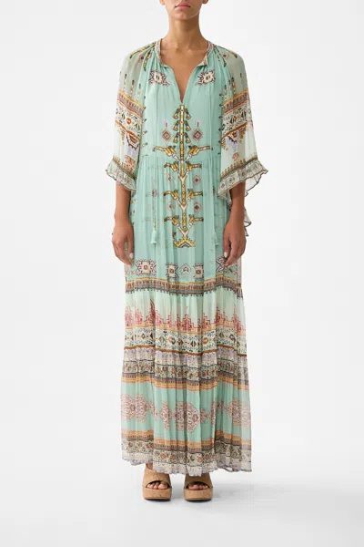 Camilla Wide Sleeve Gathered Dress Legend Has It In Green