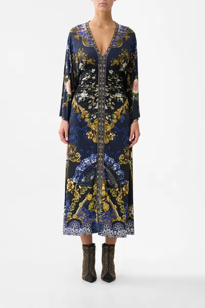 Camilla Wide Sleeve Gathered Midi Dress Notes From The Blue Room