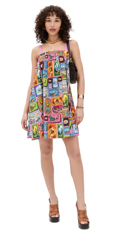 CAMILLA WIDE STRAP SHORT SUNDRESS SALTY SPLENDOR