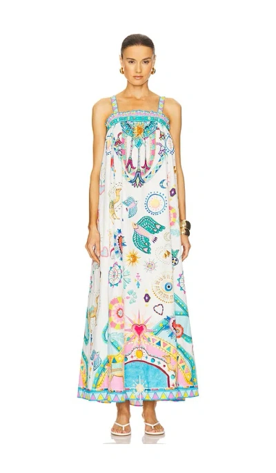 Camilla Wide Strap Sundress In Living In Colour