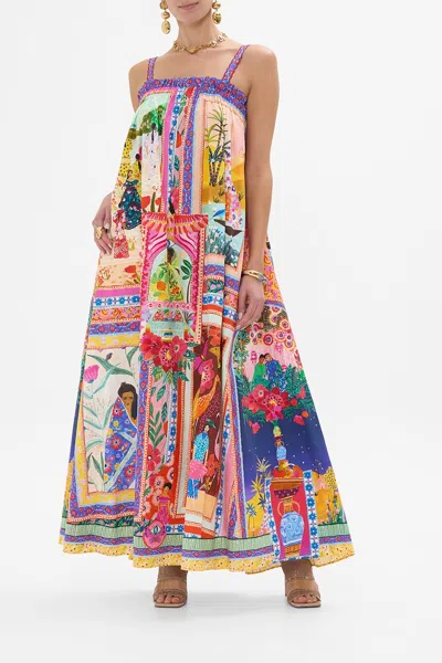 Camilla Wide Strap Sundress Roeqiyas Realm In Multi