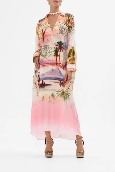 Camilla Wing Collar Kaftan Millas Got Mail In Pink