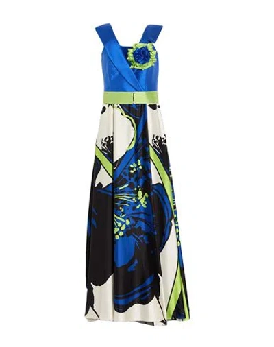 Camilla Woman Maxi Dress Blue Size 14 Polyester, Elastane In Multi