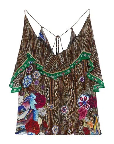 Camilla Woman Top Brown Size Xs Silk