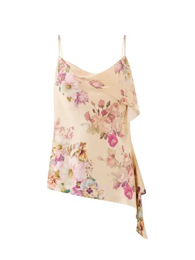 Camilla Women's Adorned In Aranjuez Asymmetric Draped Top In Neutral