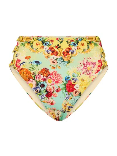Camilla Women's Aromatic Tiger Flower High-waist Bottom In Yellow