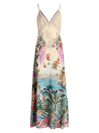 Camilla Women's Bodrum Botanicals Silk Maxi Dress In Multi