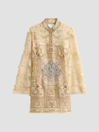 Camilla Women's  X Met Mixed-media Lace Mini Dress In Neutral