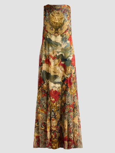 Camilla Open Back Gown With Front Split Meet Me At The Met In Multi
